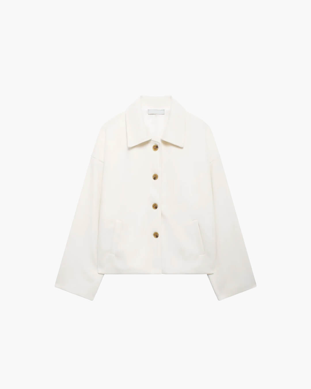 Wool Coat Winterjas Dames Oversized met Knoopsluiting en Zakken