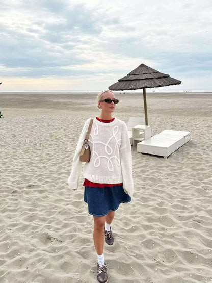 Trui Dames Oversized Zacht Gebreid Lange Mouwen