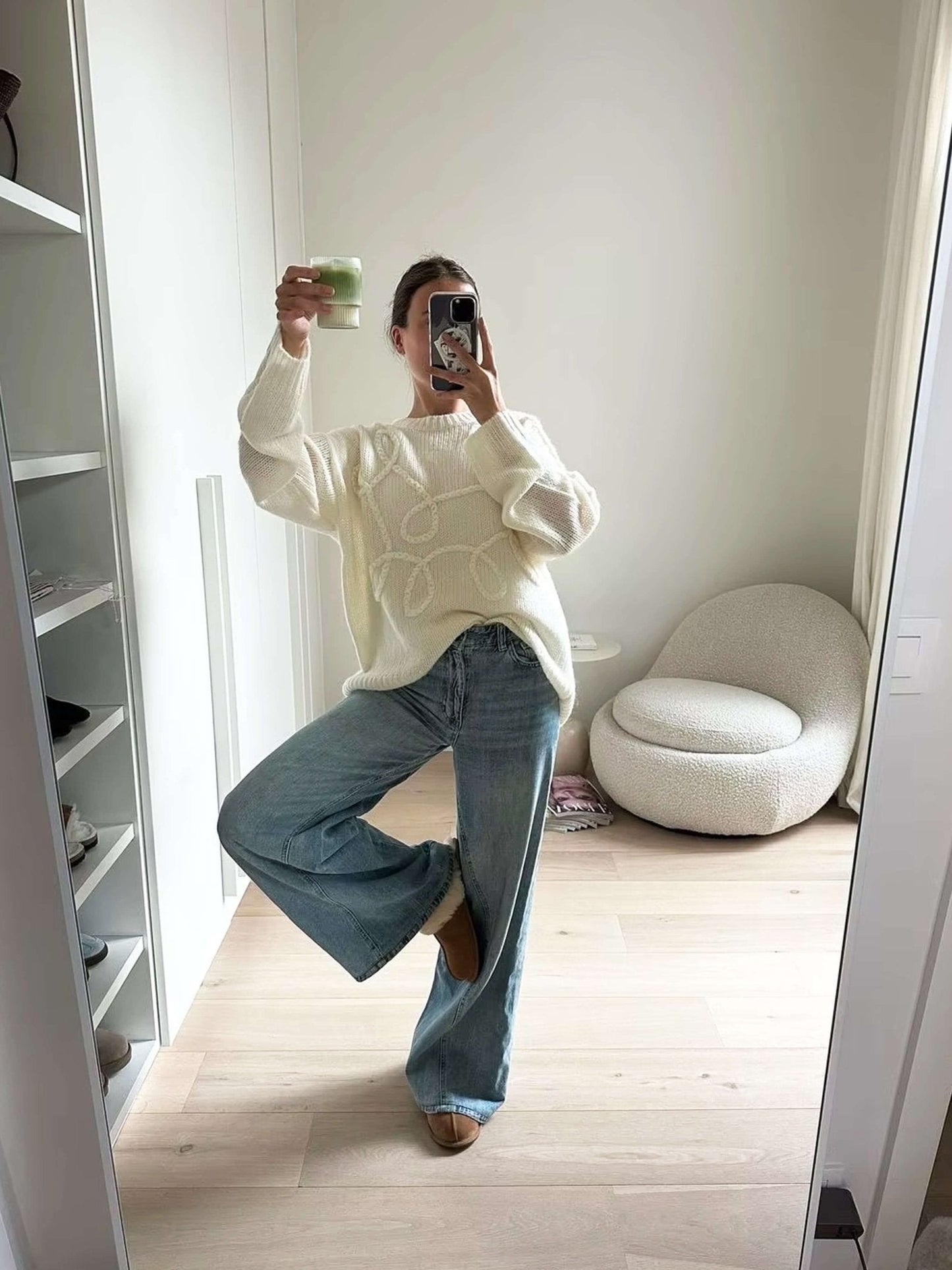 Trui Dames Oversized Zacht Gebreid Lange Mouwen