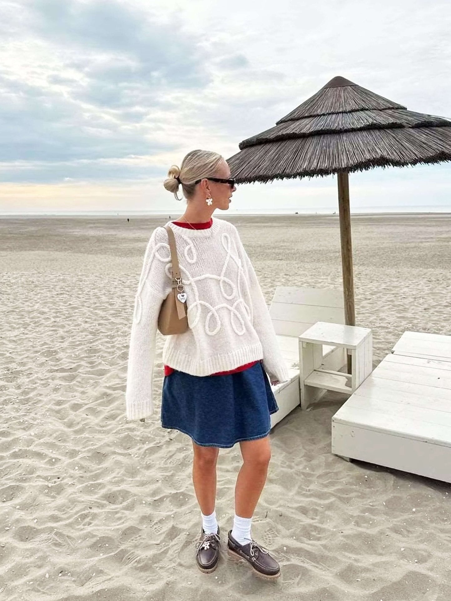 Trui Dames Oversized Zacht Gebreid Lange Mouwen
