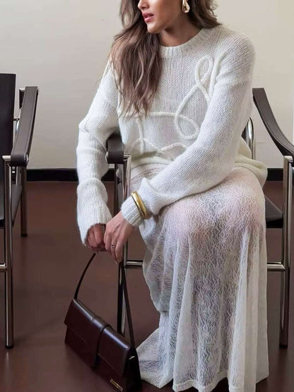 Trui Dames Oversized Zacht Gebreid Lange Mouwen