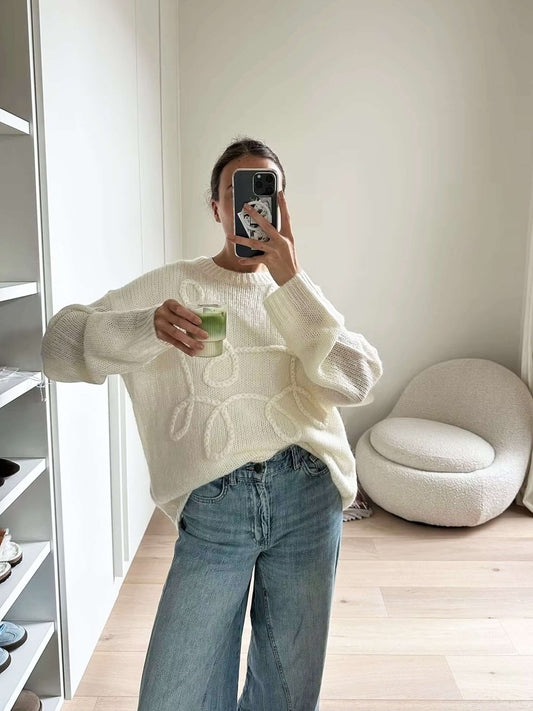 Trui Dames Oversized Zacht Gebreid Lange Mouwen