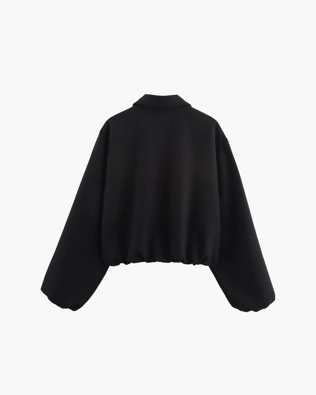 Kort Dames Bomber Jacket met Ritssluiting en Elastische Zoom