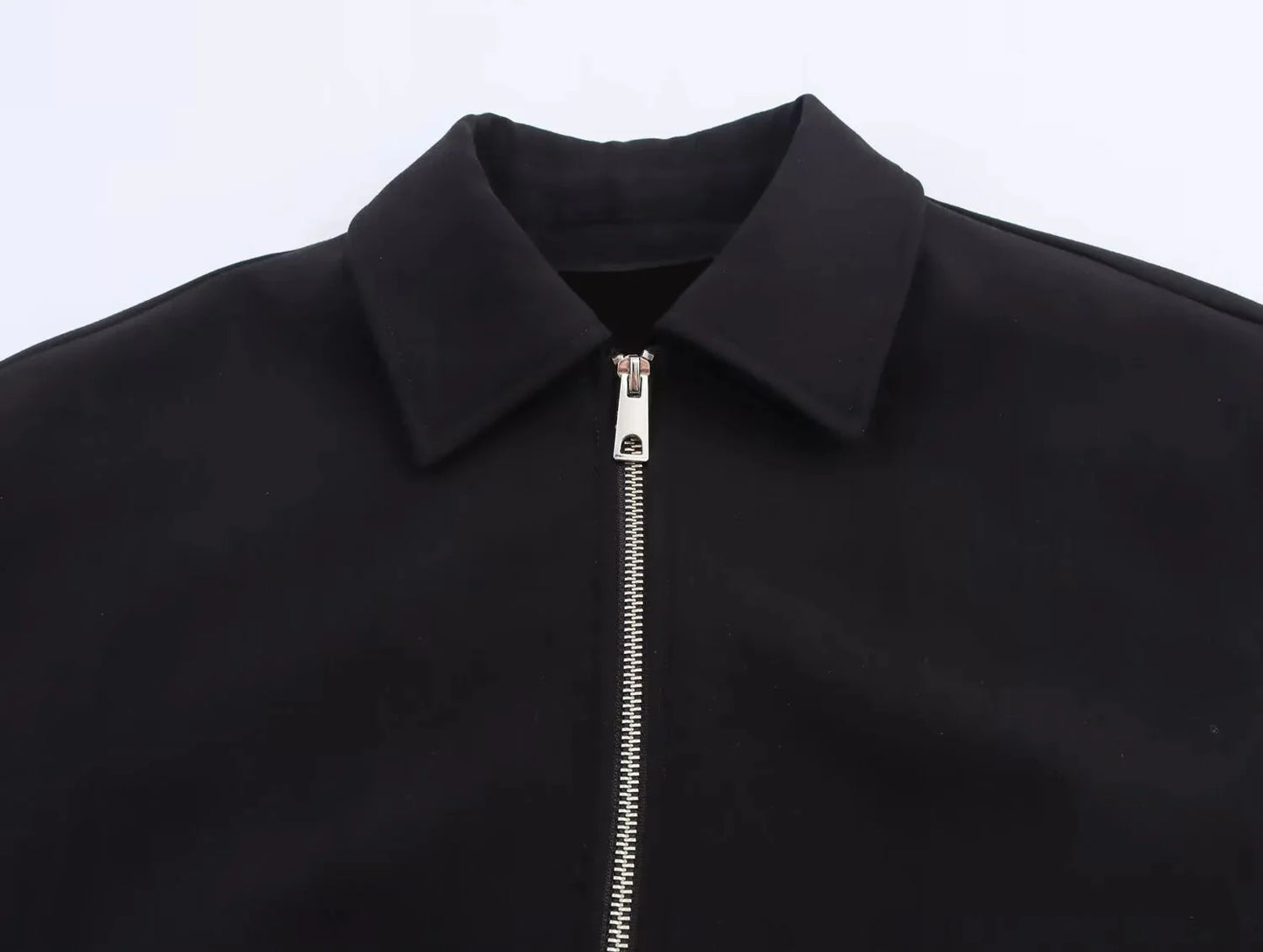 Kort Dames Bomber Jacket met Ritssluiting en Elastische Zoom