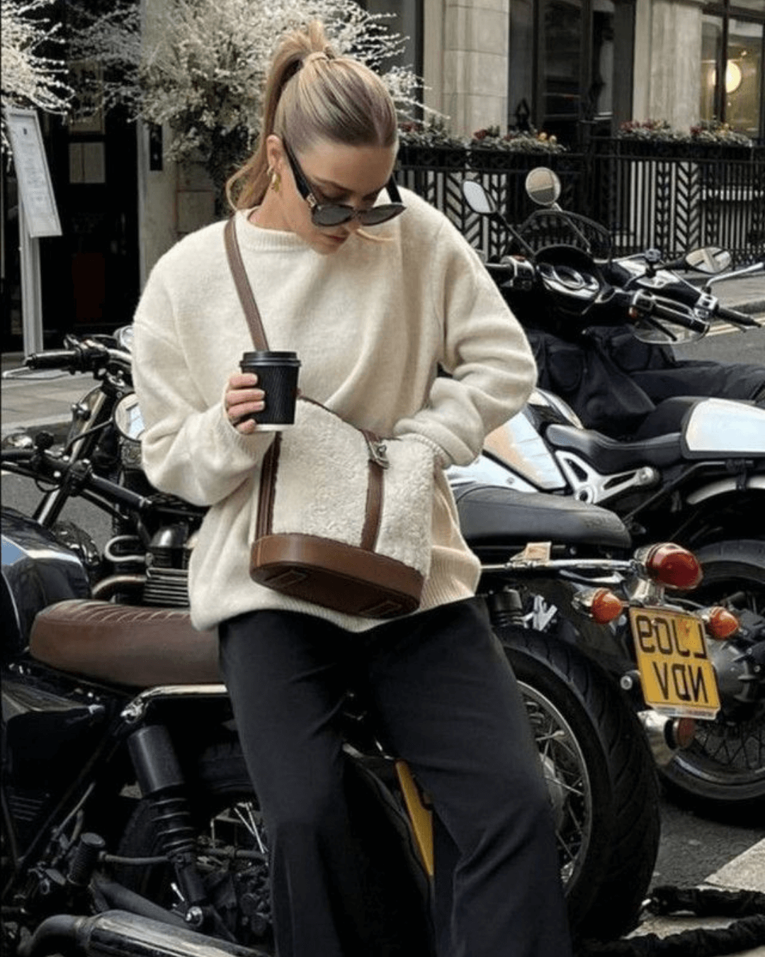 Dames Oversized Gebreide Trui met Ronde Hals en Geribde Boorden