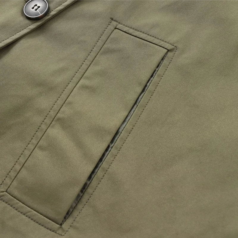 Legergroen Windbreaker Jas Dames met Capuchon en Zakken
