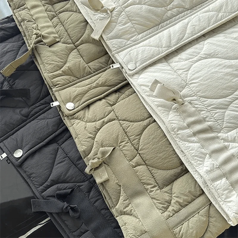 Puffer Winterjas Dames Gewatteerde Korte Jas met Hoge Kraag en Steekzakken