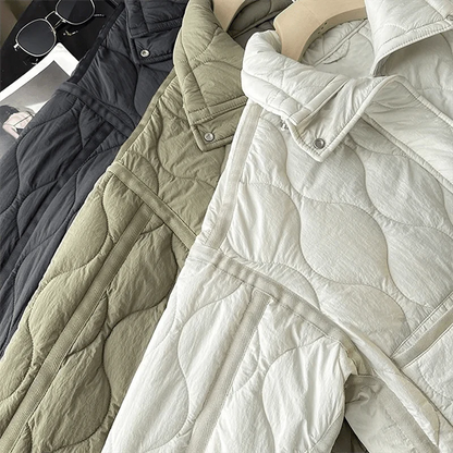 Puffer Winterjas Dames Gewatteerde Korte Jas met Hoge Kraag en Steekzakken