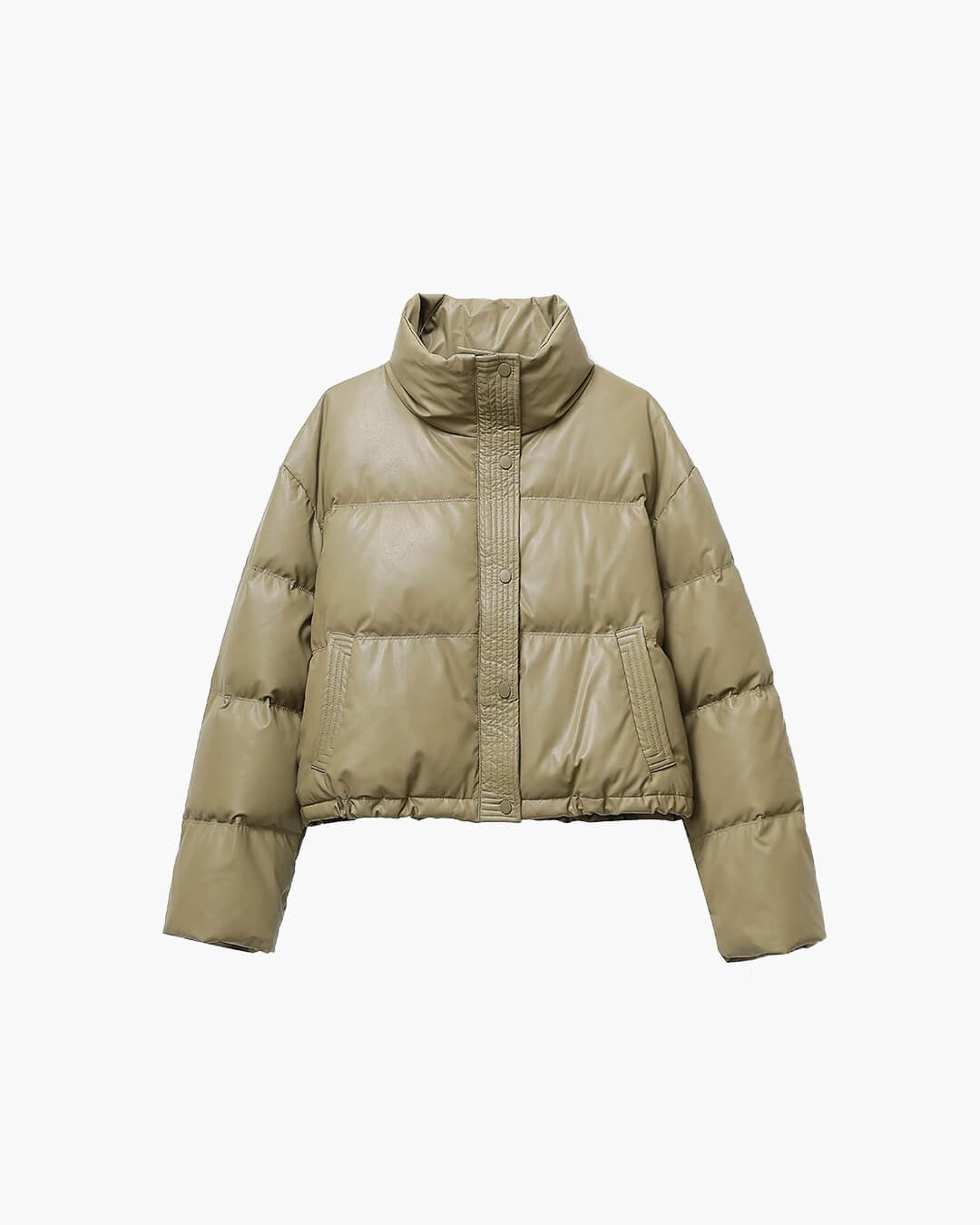 Puffer Winterjas Dames Kort Gewatteerd met Ritssluiting