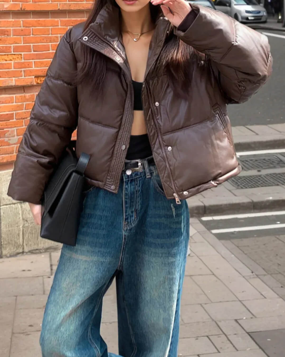Puffer Winterjas Dames Kort Gewatteerd met Ritssluiting