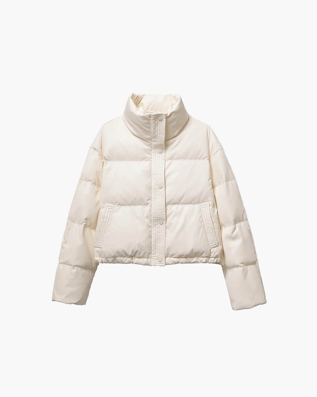 Puffer Winterjas Dames Kort Gewatteerd met Ritssluiting