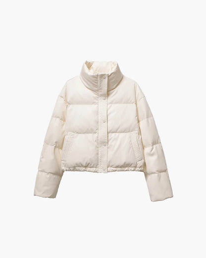 Puffer Winterjas Dames Kort Gewatteerd met Ritssluiting