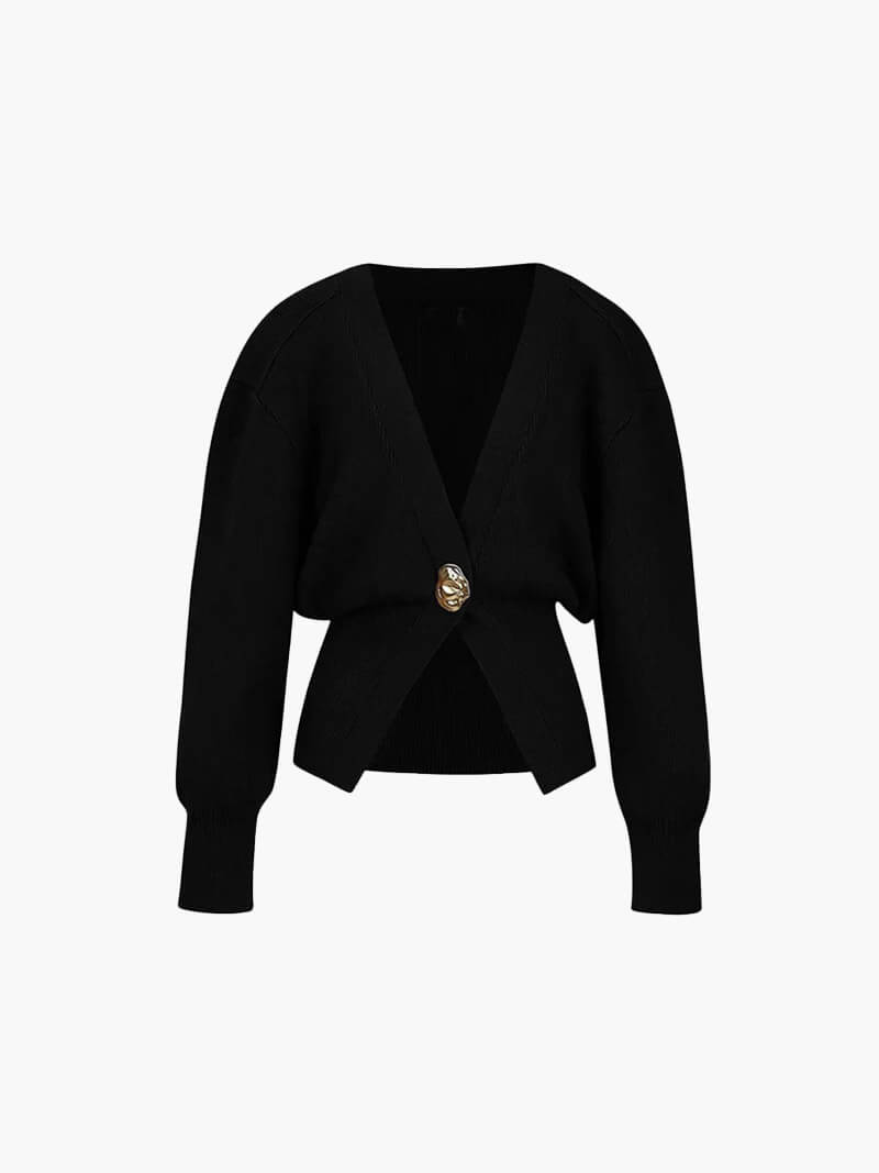 Elegant Kort Gebreid Dames Vest met Overslag Slim Fit