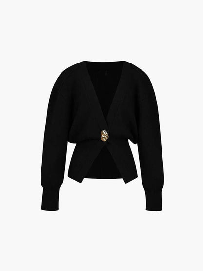 Elegant Kort Gebreid Dames Vest met Overslag Slim Fit