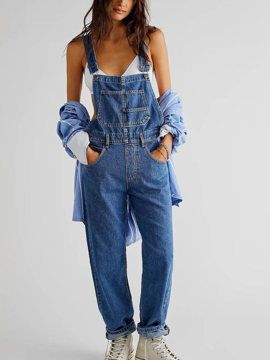 Anika - Denim tuinbroek dames