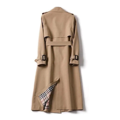 Dames Regenbestendige Lange Trenchcoat Met Ceintuur