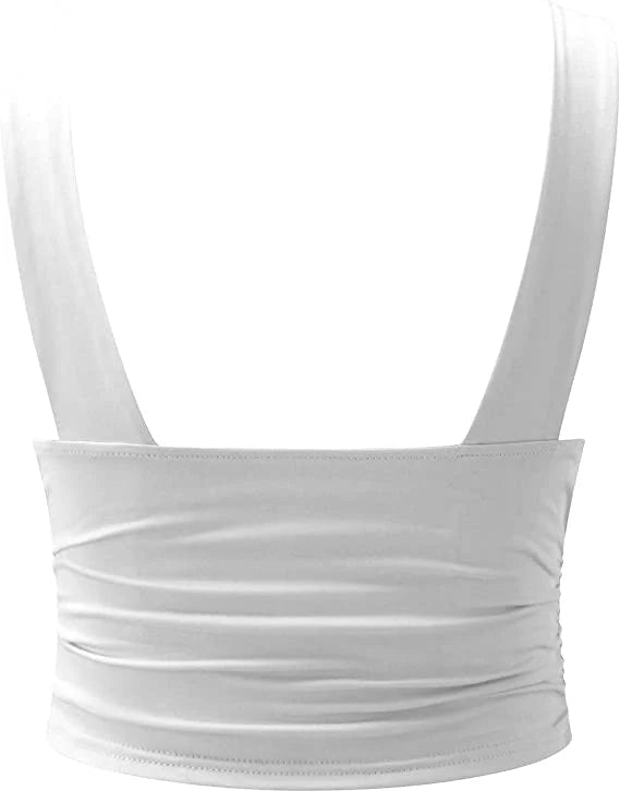 Sleeveless Crop Top with Deep V Neck for Women
