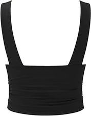 Sleeveless Crop Top with Deep V Neck for Women