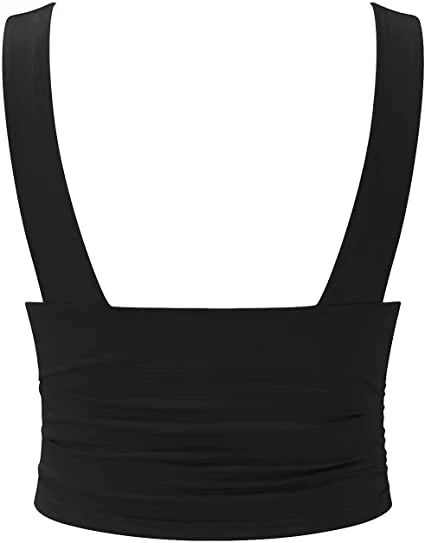 Sleeveless Crop Top with Deep V Neck for Women