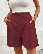 High-Waisted Pleated Shorts for Women