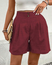 High-Waisted Pleated Shorts for Women