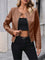 SIDONIE - CROPPED COLLARLESS FAUX LEATHER JACKET 3