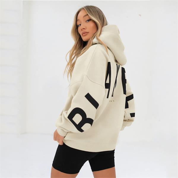 Dames Moderne Oversized Hoodie Met Grote Rugprint En Capuchon