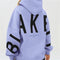 Dames Moderne Oversized Hoodie Met Grote Rugprint En Capuchon – Lila