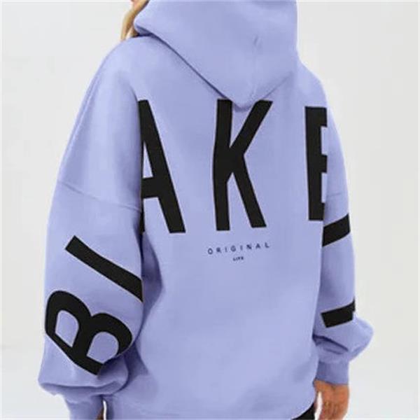 Dames Moderne Oversized Hoodie Met Grote Rugprint En Capuchon – Lila