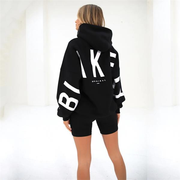 Dames Moderne Oversized Hoodie Met Grote Rugprint En Capuchon – Zwart