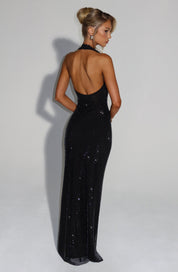 Women's Glitter Sequin Open Back Maxi Gala Dress