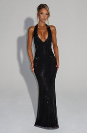 Women's Glitter Sequin Open Back Maxi Gala Dress