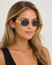 Stylish Women's Sunglasses with Round Frame and Luxury Finish