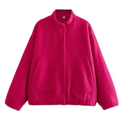 Bomberjack Zachte Warme Wolmix met Zakken Vrouwen