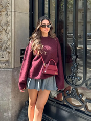 Pull d'hiver doux et chaud pour femmes avec col rond et coupe décontractée