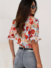 Dames Blouse Met Print En Lange Mouwen