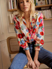 Dames Blouse Met Print En Lange Mouwen
