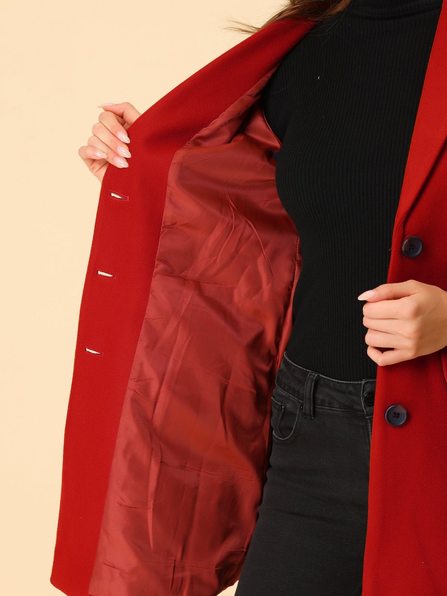 Winter Manteljas voor Dames met Reverskraag en Knoopsluiting