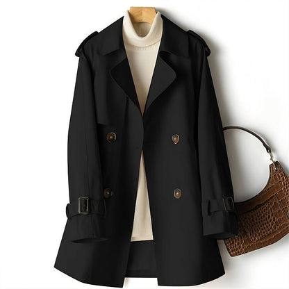 Chique Vrouwen Mini Trenchcoat Lente met Ceintuur