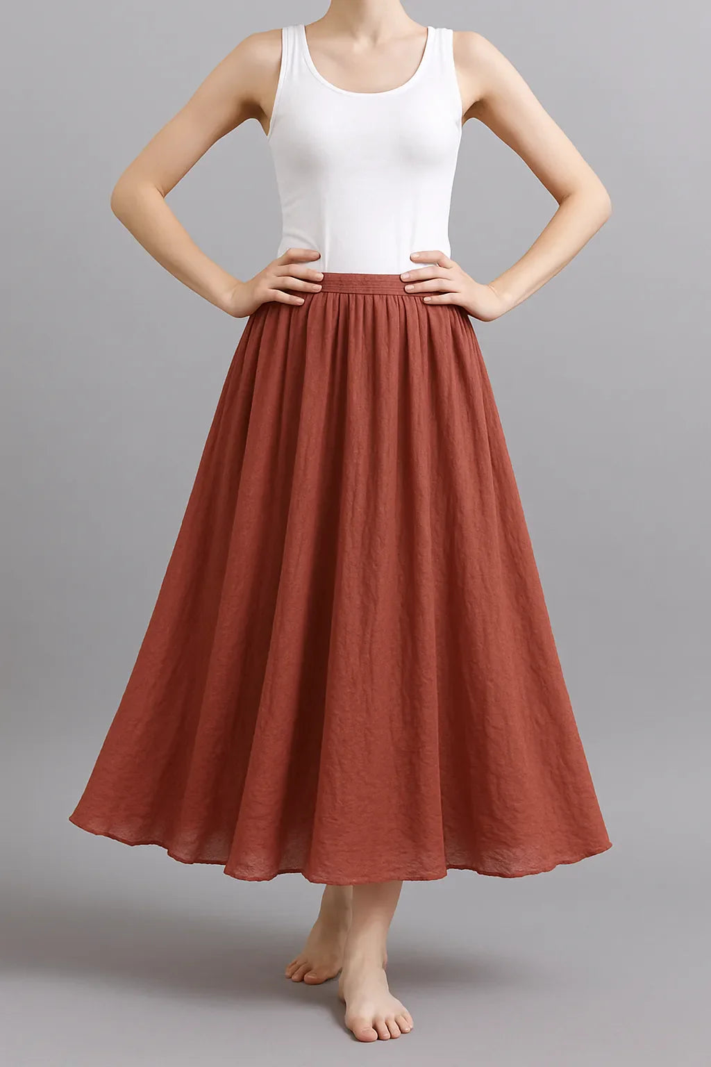Elegant Airy Maxi Skirt with Flowy A-Line Fit
