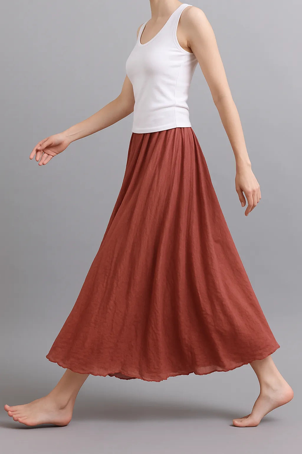 Elegant Airy Maxi Skirt with Flowy A-Line Fit