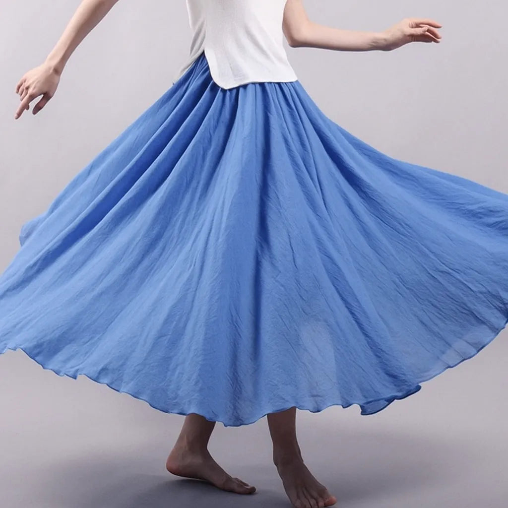 Elegant Airy Maxi Skirt with Flowy A-Line Fit