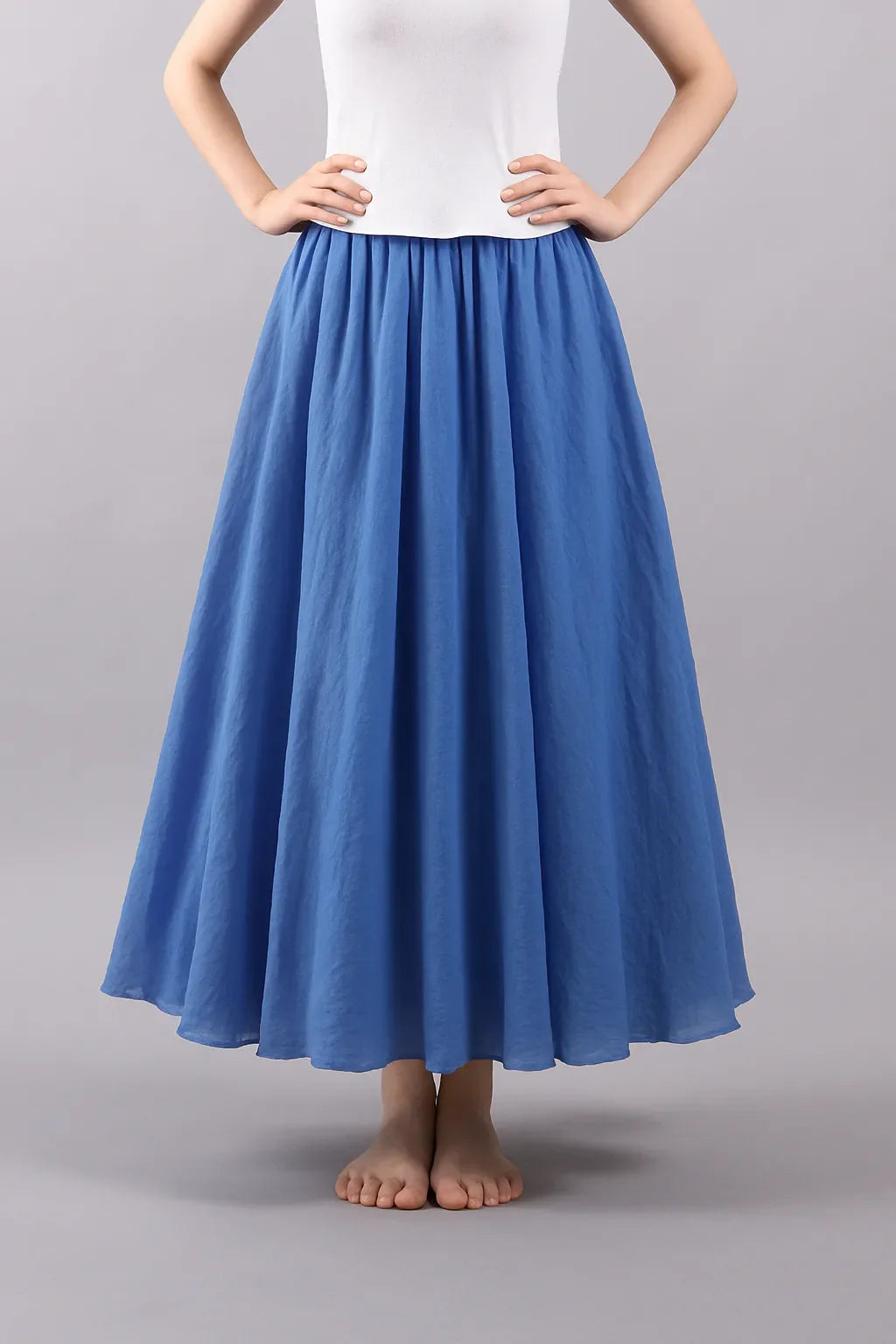 Elegant Airy Maxi Skirt with Flowy A-Line Fit