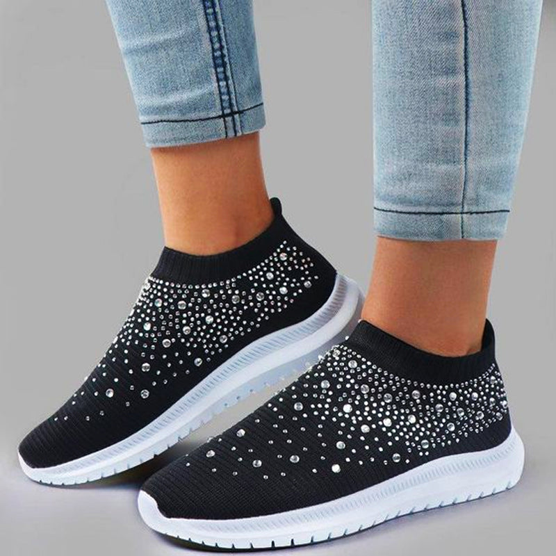 Comfortabele Glitter Slip-on Sneakers voor Dames