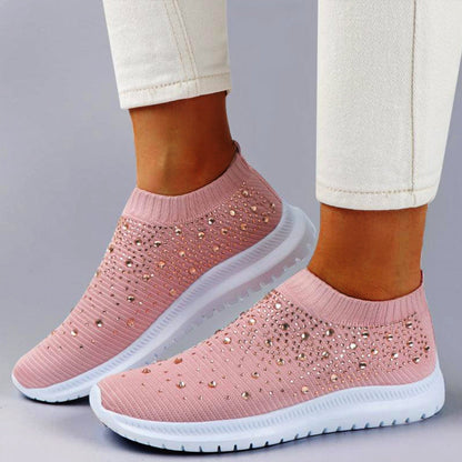 Comfortabele Glitter Slip-on Sneakers voor Dames