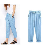 Lightweight Pants with Elastic Waist and Tapered Legs