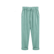 Lightweight Pants with Elastic Waist and Tapered Legs