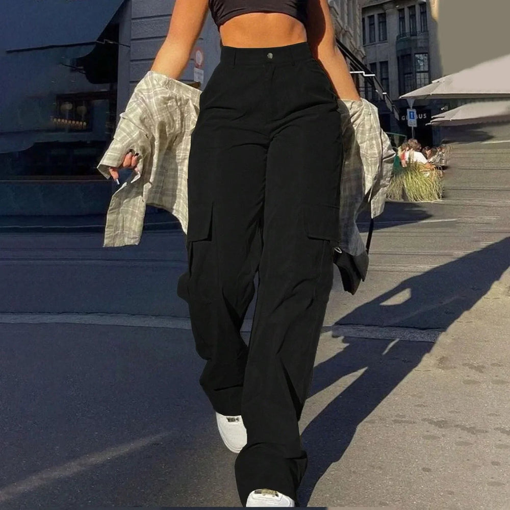 Women's High Waist Cargo Pants with Pockets
