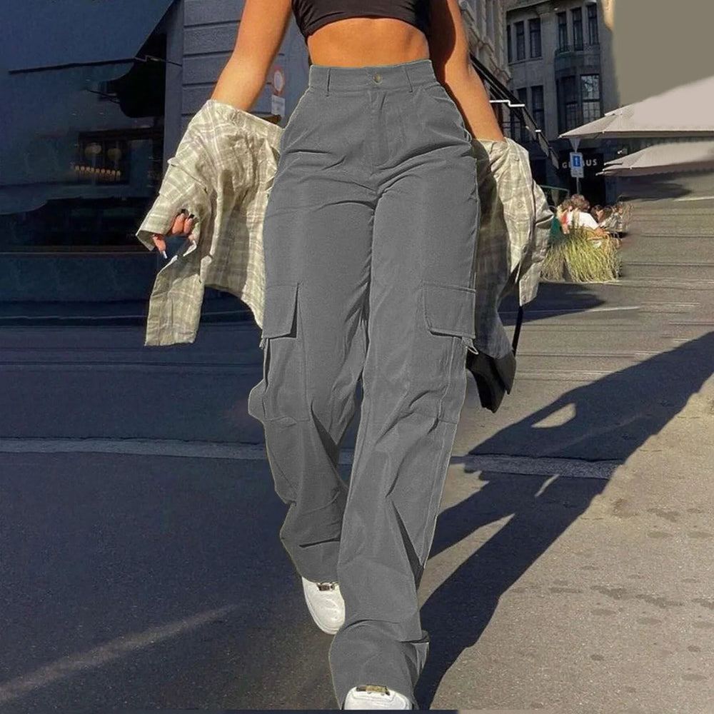 Women's High Waist Cargo Pants with Pockets