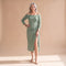 Dames Feestelijke Glitter Midi Jurk met Split en Off-Shoulder
